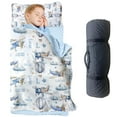 thumbnail image 1 of Personalized Toddler Nap Mats for Preschool, Custom Name Glider Pattern Kids Sleeping Bag for Daycare, Roll Up Sleeping Mat with Removable Pillow and Soft Dot Minky Blanke for Boys Camping Travel, 1 of 8