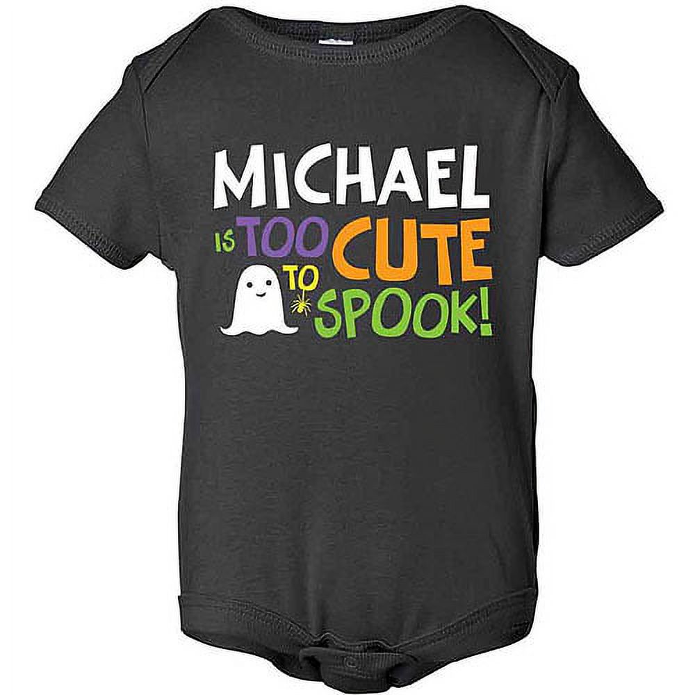 Personalized Too Cute to Spook Baby Black Creeper