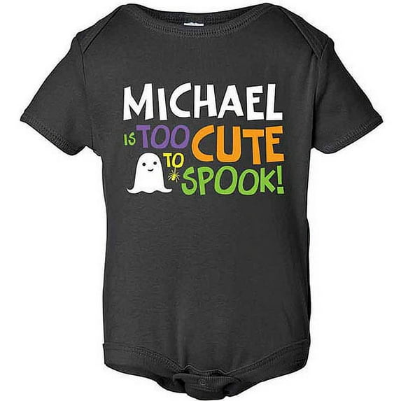 Personalized Too Cute to Spook Baby Black Creeper