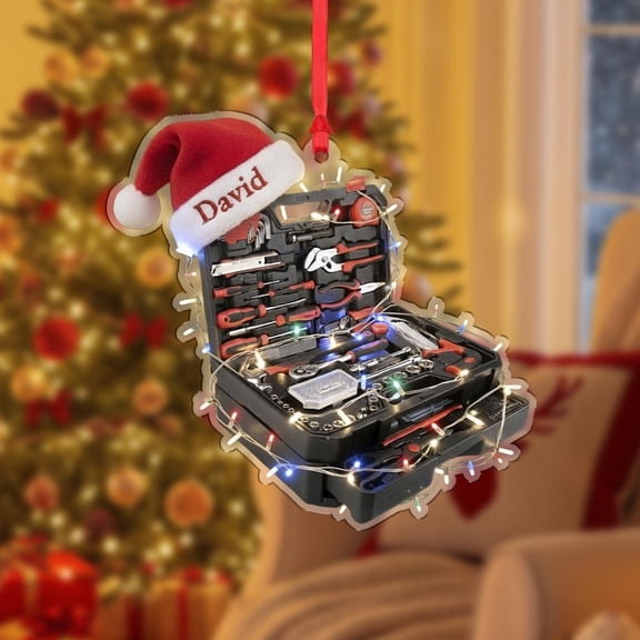 Personalized Toolbox Ornament: Handyman Christmas Decor, Mechanic Gift