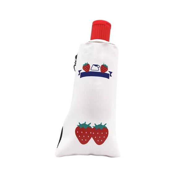 Personalized Toothpaste-Shaped Pencil Case with Built-in Sharpener, Cute Stationery Box for Students, Large Capacity, Durable Faux Leather Design, Adorable Patterns