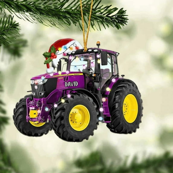 Personalized Tractor Ornament, Tractor Ornaments for Christmas Tree, Tractor Christmas Ornaments,Tractor Decorations for Tractor Party,Car Enthusiasts' Christmas Party Pendant