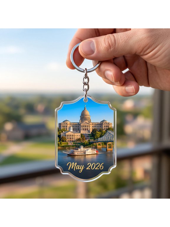 Personalized Travel Acrylic Keychain with Custom Name, Scenic Skyline or Landmark Design, Custom Travel Memento, Key Ring and Bag Charm for Vacation Memories, Tourists, Travelers, Friends or Family