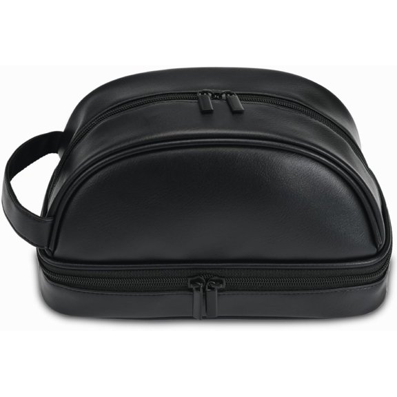 Personalized Travel Toiletry Bag for Men with Handle- Portable Cosmetic Case, Travel Essentials for Traveling Men Waterproof Leather Dopp Kit Gift for Father's Day