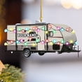 thumbnail image 1 of Personalized Travel Trailer Camping Backpacked Ornament Shaped Print Flat Two Sided Mica Plastic Family Custom Name Christmas Tree Hanging Pine Decorations for Couple Friends (1, CP12), 1 of 5