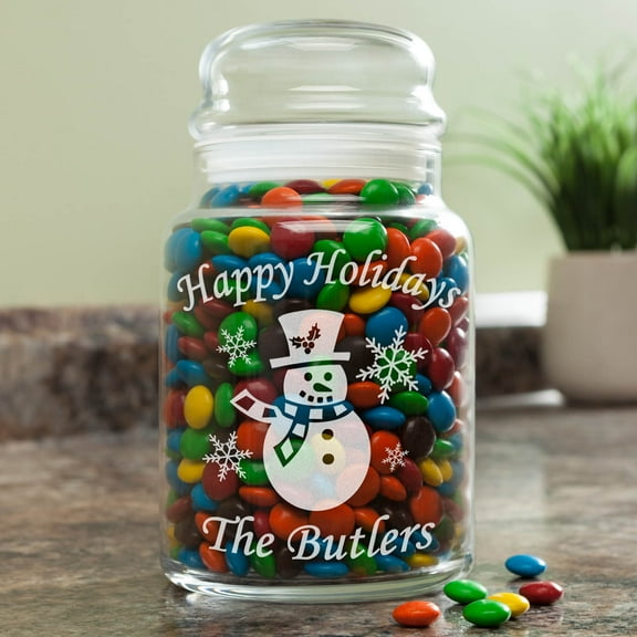 Personalized Treat Jar - Christmas Time Glass Jar