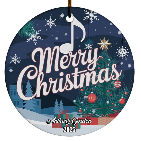 Personalized Treble Clef Christmas Ornament, Custom Music Lover NameChristmas Ornaments, Music Note Ornament for Music Teacher Band, Merry Christmas Ornament 2025