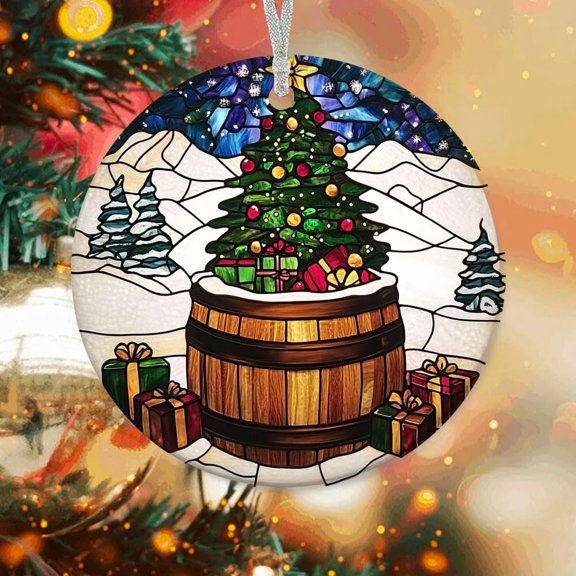 Personalized Tree with Barrel Aging Ornaments, Tree with Barrel Aging Xmas Gifts Ideas, Tree with Barrel Aging Christmas Tree Ornament, Christmas Keepsake xDjPEC