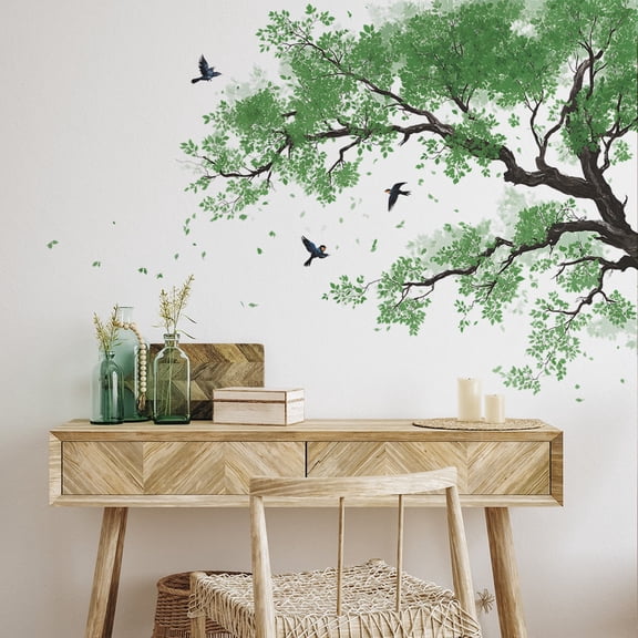 Personalized Tree and Bird Wall Decals for Home Study Room - Easy to Apply & Removable Decor