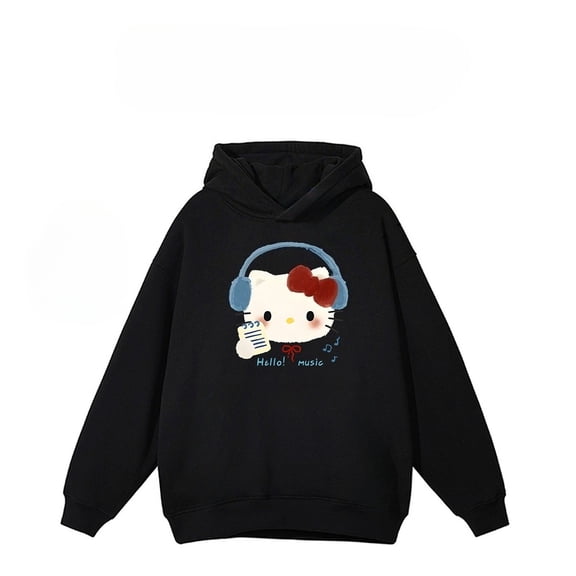 Personalized Trendy Drawstring Pullover Casual Hoodie Printed Cartoon Hello Kitty Clothes