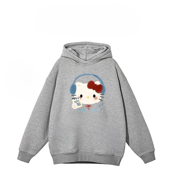 Personalized Trendy Drawstring Pullover Casual Hoodie Printed Cartoon Hello Kitty Clothes