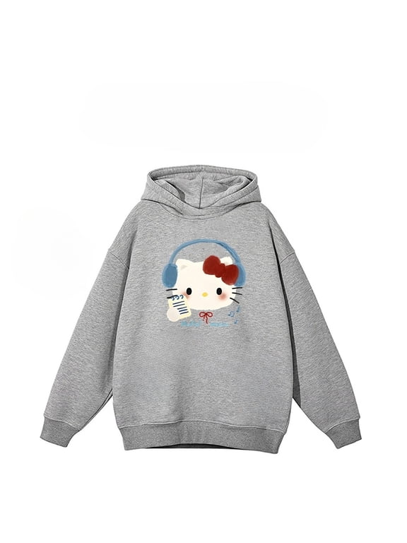 Personalized Trendy Drawstring Pullover Casual Hoodie Printed Cartoon Hello Kitty Clothes