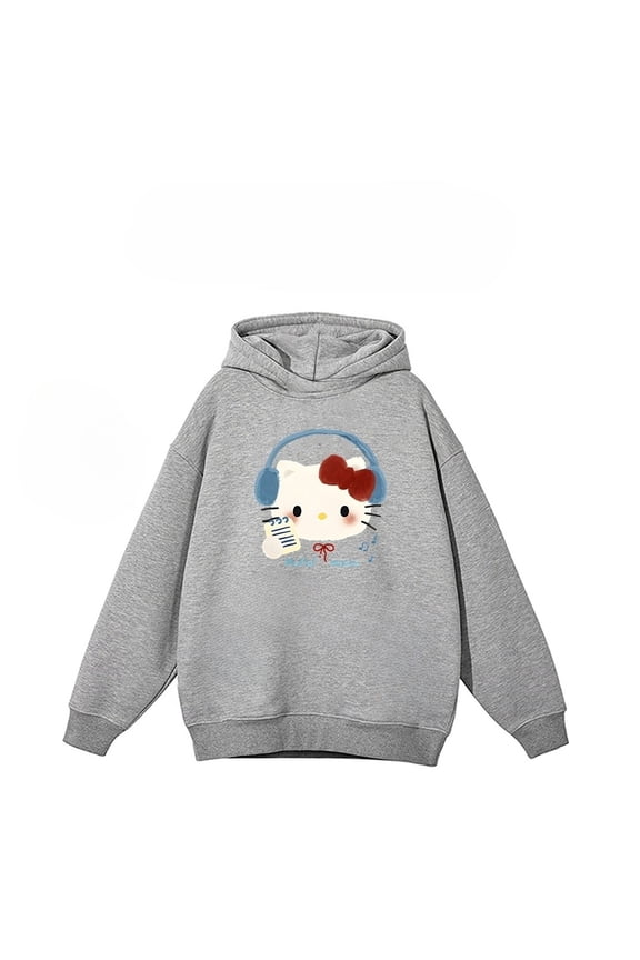 Personalized Trendy Drawstring Pullover Casual Hoodie Printed Cartoon Hello Kitty Clothes