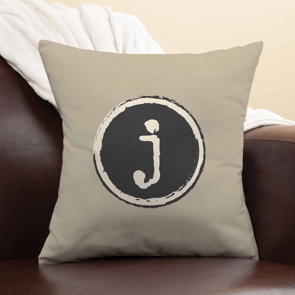 Personalized Trendy Initial Throw Pillow, Lower Case