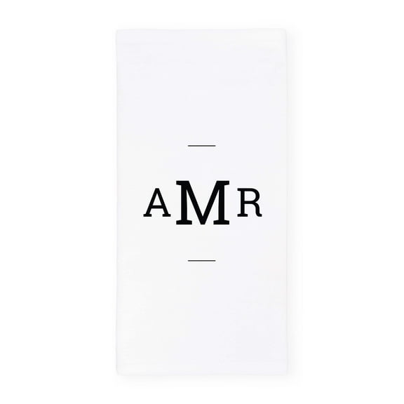Personalized Triple Monogram Kitchen Tea Towel
