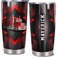 thumbnail image 1 of Personalized Truck Driver Tumbler Custom Name Trucker Travel Coffee Mug Stainless Steel 20oz 30oz Insulated Cup for Truckers Drivers Husband Men Dad Christmas Birthday Fathers Day Trucks Gift, 1 of 6