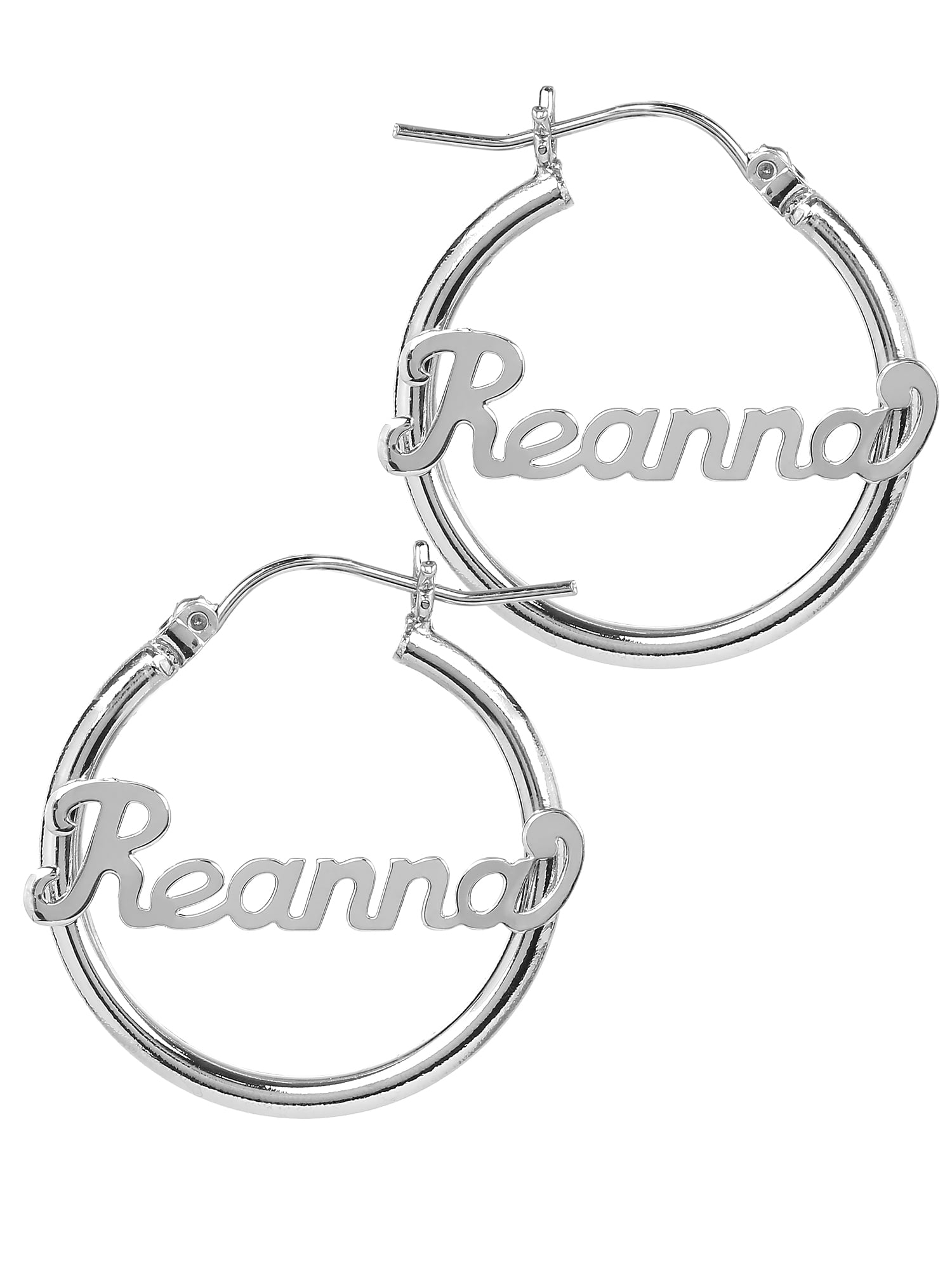 Personalized Tube Hoop Script Name Earrings