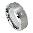 thumbnail image 1 of Personalized Tungsten Wedding Band - 0.07ct Solitaire Tanzanite Ring - 8mmSemi-Dome Beveled Edge Tungsten Ring - Custom Made December Birthstone Ring, 1 of 1