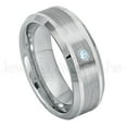 thumbnail image 1 of Personalized Tungsten Wedding Band - 0.07ct Solitaire Topaz Ring - 8mm Beveled Edge Tungsten Ring - Custom Made November Birthstone Ring TN002, 1 of 1