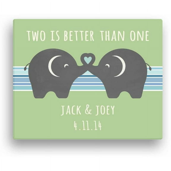 Personalized Twins 16" x 20" Canvas, 2 Boys