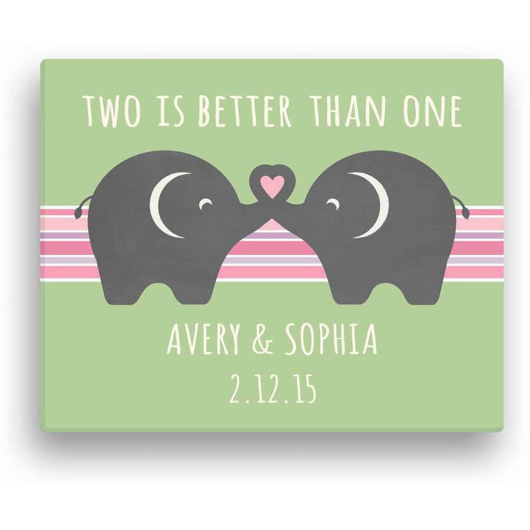 Personalized Twins 16" x 20" Canvas, Two Girls