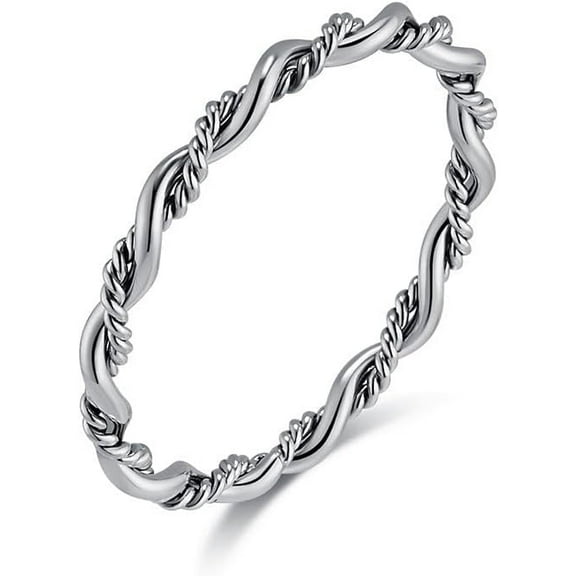 Personalized Twist Round Thread Double Strand Braided 18k Gold Plating Titanium Steel Rings for Women Elegant Stainless steel Stackable Ladies Ring