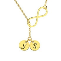 Personalized Two-Initial Round Circle Pendant with Infinity