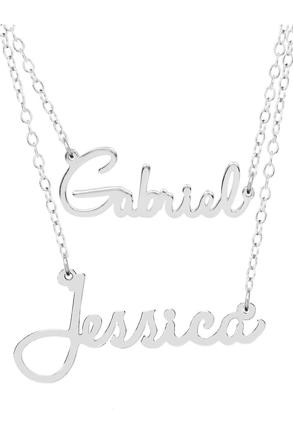Personalized Two-Name Double Chain Name Necklace