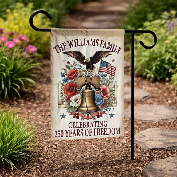 Personalized USA 250 Years Patriotic Family Name Flag 12x18 POLE NOT INCLUDED Garden Flag
