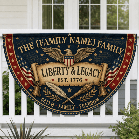 Personalized USA 250th Anniversary Bunting Banner 1776-2026 Family Flag