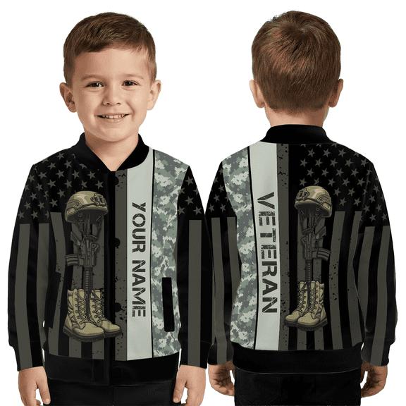 Personalized USA Patriotic Style Jacket, Military Inspired Style Coat, American Theme Baseball Jacket
