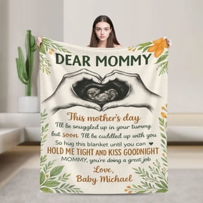 Personalized Ultrasound Photo Blanket - Customized New Mom Blanket for Expecting Mothers, Ultrasound Image Blanket from Husband 50x40