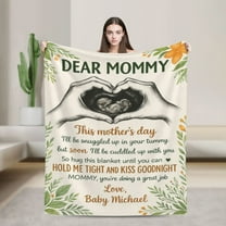 Personalized Ultrasound Photo Blanket - Customized New Mom Blanket for Expecting Mothers, Ultrasound Image Blanket from Husband 50x40