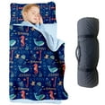 thumbnail image 1 of Personalized Underwater Toddler Nap Mat - Custom Name Ocean-Themed Slumber Bag with Sea Creatures Design, Cozy and Soft Sleeping Bag for Kids, Perfect for Daycare, Preschool, and Naptime Adventures, 1 of 8