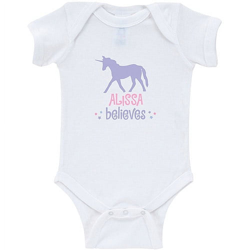 Personalized Unicorn Baby Girl White Creeper