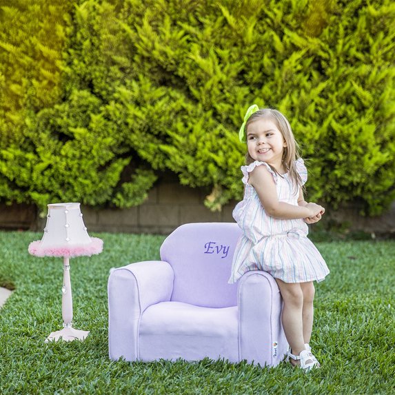 Personalized Upholstered Children's Mini Chair Microsuede