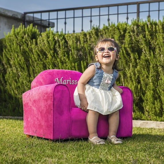 Personalized Upholstered Children's Mini Chair Microsuede