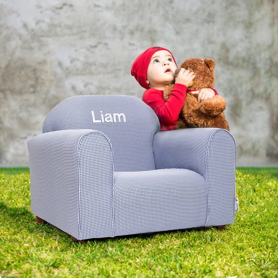 Personalized Upholstered Children's Mini Chair in Gingham