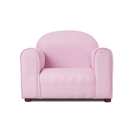 Personalized Upholstered Children's Mini Chair in Gingham