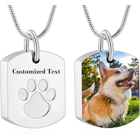 Personalized Urn Necklaces for Ashes Custom Photo / Text Stainless Steel Memorial Cremation Jewelry Keepsake Sympathy Gift Cremation Jewelry