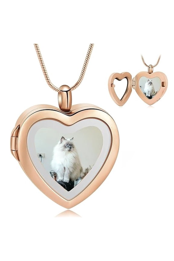 Personalized Urn Necklaces for Ashes Glass Heart Stainless Steel Cremation Necklace In Memory of Loved One Waterproof Keepsake Cremation Jewelry