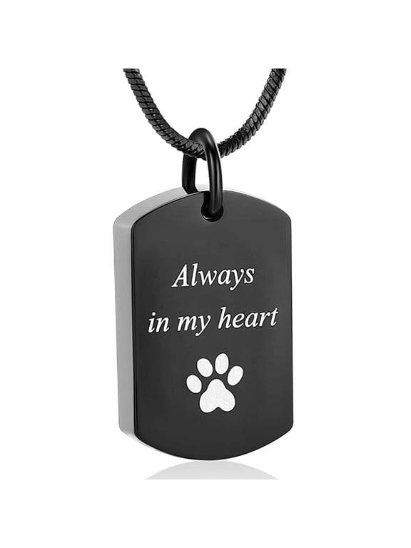 Personalized Urn Necklaces for Ashes Stainless Steel Dog Tag Ashes Necklace Memorial Keepsake cremation Jewelry for Women Men