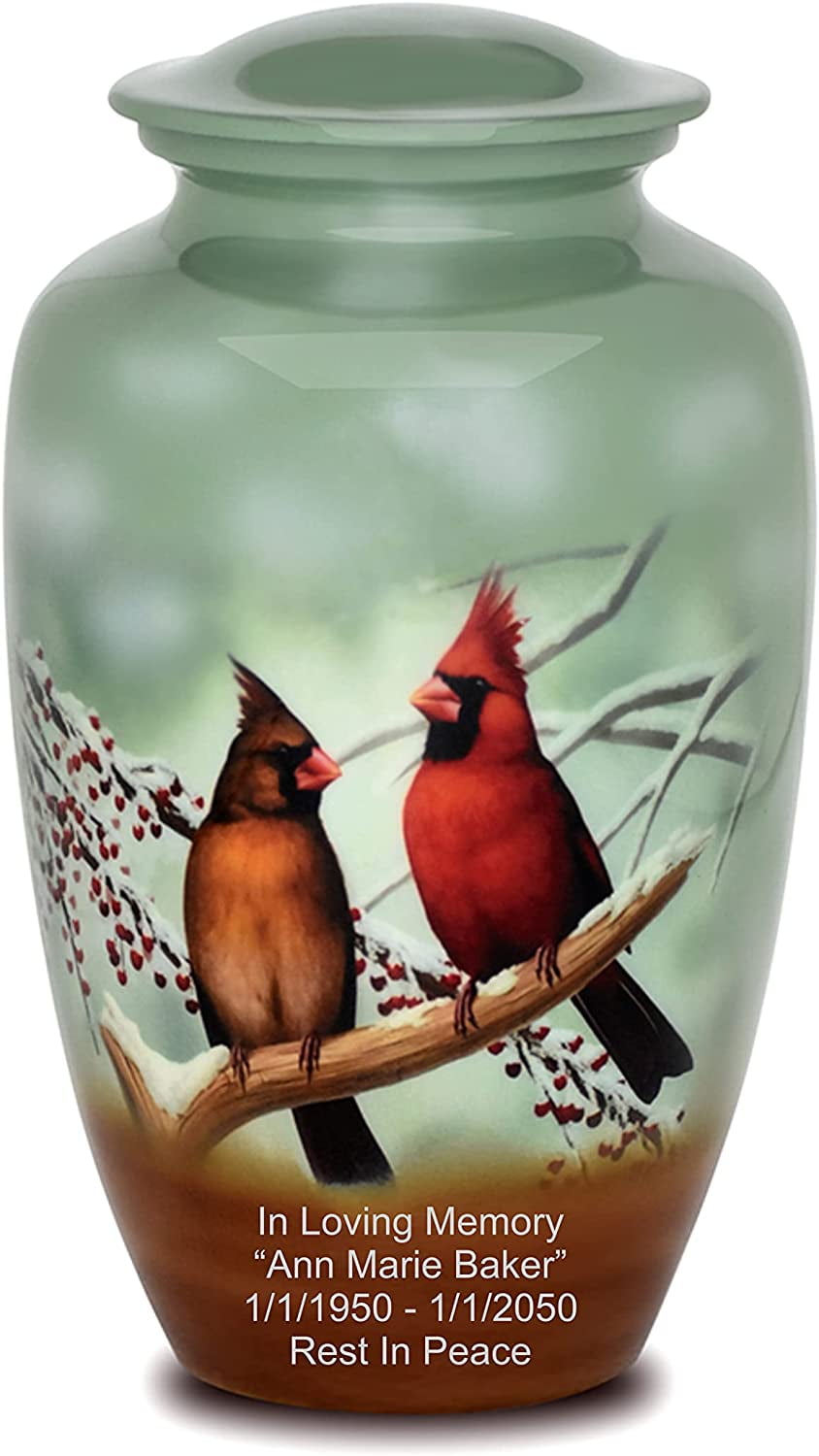 Personalized Urns for Human Ashes, Customized Cardinal Adult Cremation