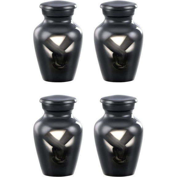 Personalized Urns for Human Ashes, Customized Loving Hand Adult Cremation Urn, Memorial Adult Human Urn with Velvet Bag. (SET OF 4 KEEPSAKE)