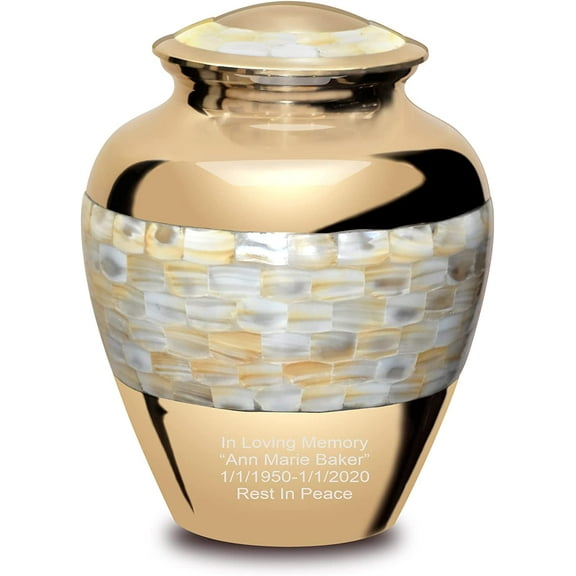 Personalized Urns for Human Ashes, Customized MOP Adult Cremation Urn, Adult Urn with Velvet Bag.