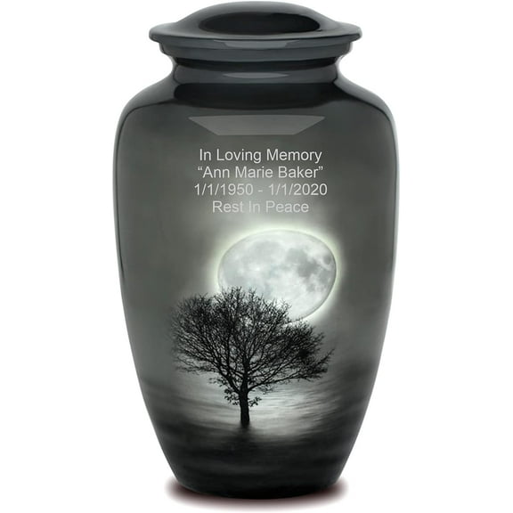 Personalized Urns for Human Ashes, Customized Sunset Adult Cremation Urn, Adult Urn with Velvet Bag.