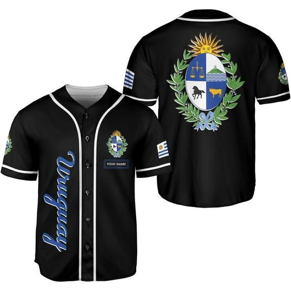 Personalized Uruguay Jersey, Uruguay Soccer Shirt Baseball Uruguay Flag Jersey for Men Women Country Shirts (2XL)