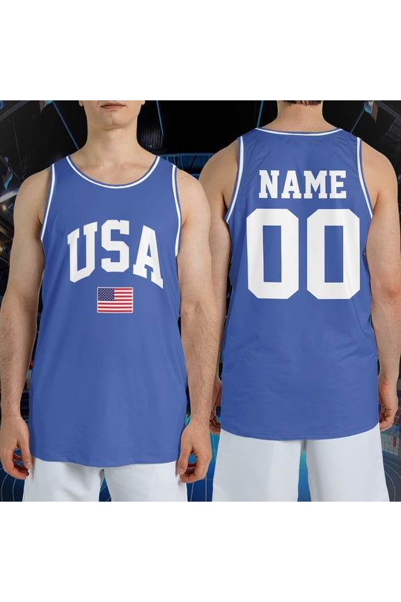 Personalized Usa Flag Basketball Jersey Tank Top, 4th Of July Shirt, Fourth Of July Independence Day Jersey