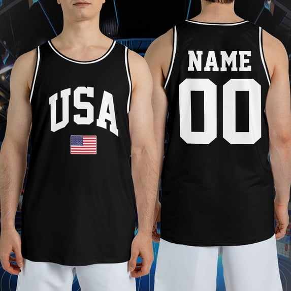Personalized Usa Flag Basketball Jersey Tank Top, 4th Of July Shirt, Fourth Of July Independence Day Jersey