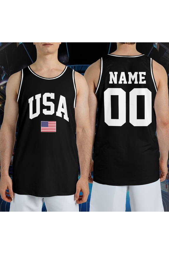Personalized Usa Flag Basketball Jersey Tank Top, 4th Of July Shirt, Fourth Of July Independence Day Jersey
